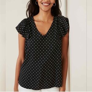 Old Navy Black and White Polka Dot Blouse